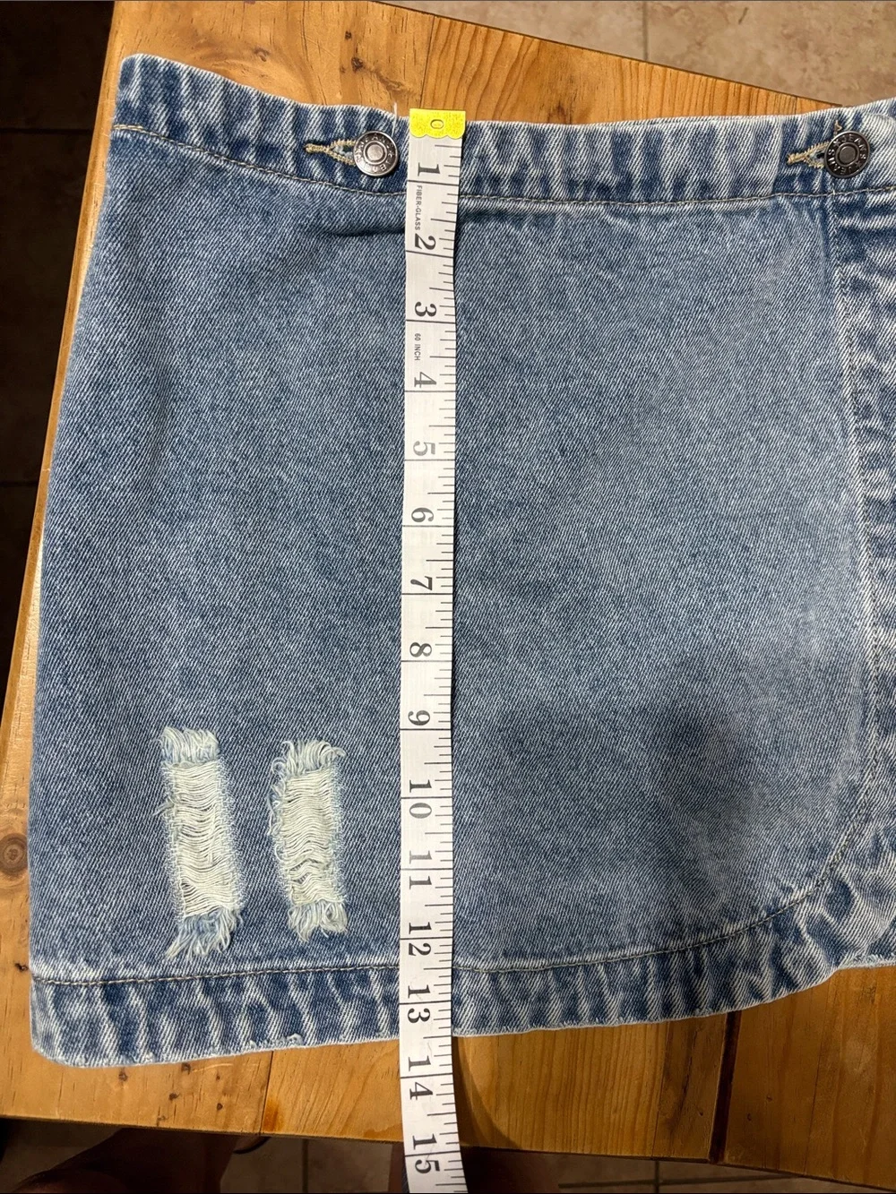 eesome Light Blue Denim Wrap Mini Skirt